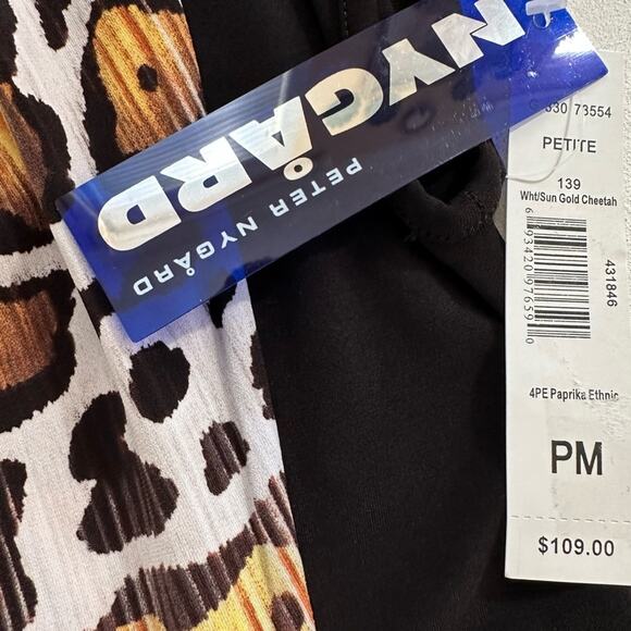 Peter Nygard Dress Cheetah Animal Print Jersey Stretch Dress Size MP NEW - Picture 10 of 12